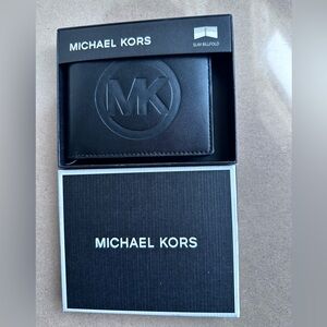 Michael Kors Black MK Logo Card Holder